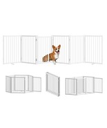 SNUOWU Full Metal Freestanding Dog Gate with Door 24&#39;&#39; Height Foldable P... - $156.20 CAD