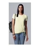 Simply Vera Wang Women’s Shirt Size petite small  Yellow Short Sleeve - $308.63 MXN
