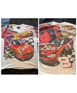 Vintage Dale Earnhardt Jr Rouge Chaud Bouton Nascar Imprimé T-Shirt Grand - $1,915.18 MXN