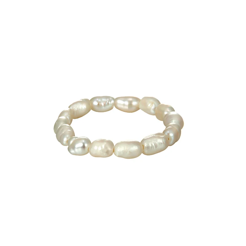 Multi Beaded Pearl Rings Natural Freshwater Pearl Geometric Rings for Women Cont - £12.04 GBP