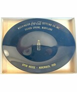 1969 Washington Coca-Cola Bottling Co Coke Open House Smoked Glass Plate... - $16.61