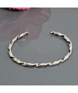 925 Sterling Silver Twisted Rope Open Cuff Oval Bracelet - $39.95