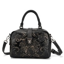 2022 New Vintage Cowhide Handbag Handmade Embossing Leather Floral Leisure Women - £111.98 GBP