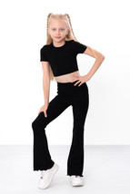 Flared Leggings for Girls – Soft Ribbed Fabric &amp; Comfortable Fit,, Any s... - $26.82+