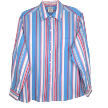 Allison Daley Womens Shirt Size 20W Long Sleeve Button Up Collared Blue Stripe - £11.16 GBP