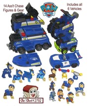 Paw Patrol 20 pc Lot CHASE Team Rescue Blue Vehicles &amp; Action Figures - £39.30 GBP
