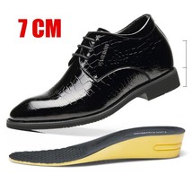 Misalwa Patent Leather Men Formal Elevator Shoes Wedding Business 5~7 CM Height  - £65.13 GBP