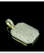 2CT Rotondo Diamanti Finti Ciondolo Grappolo Uomo 14K Placcato Oro Giallo - $215.12 CAD