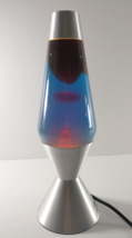 Large 16&quot; Motion &amp; Glitter LAVA LAMP Model 5200 Red Wax / Blue Water With Bulb! - £63.94 GBP