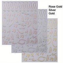 Rose Gold metal Nail Sticker Christmas Elk Gingerbread Face Slider Winte... - £43.90 GBP