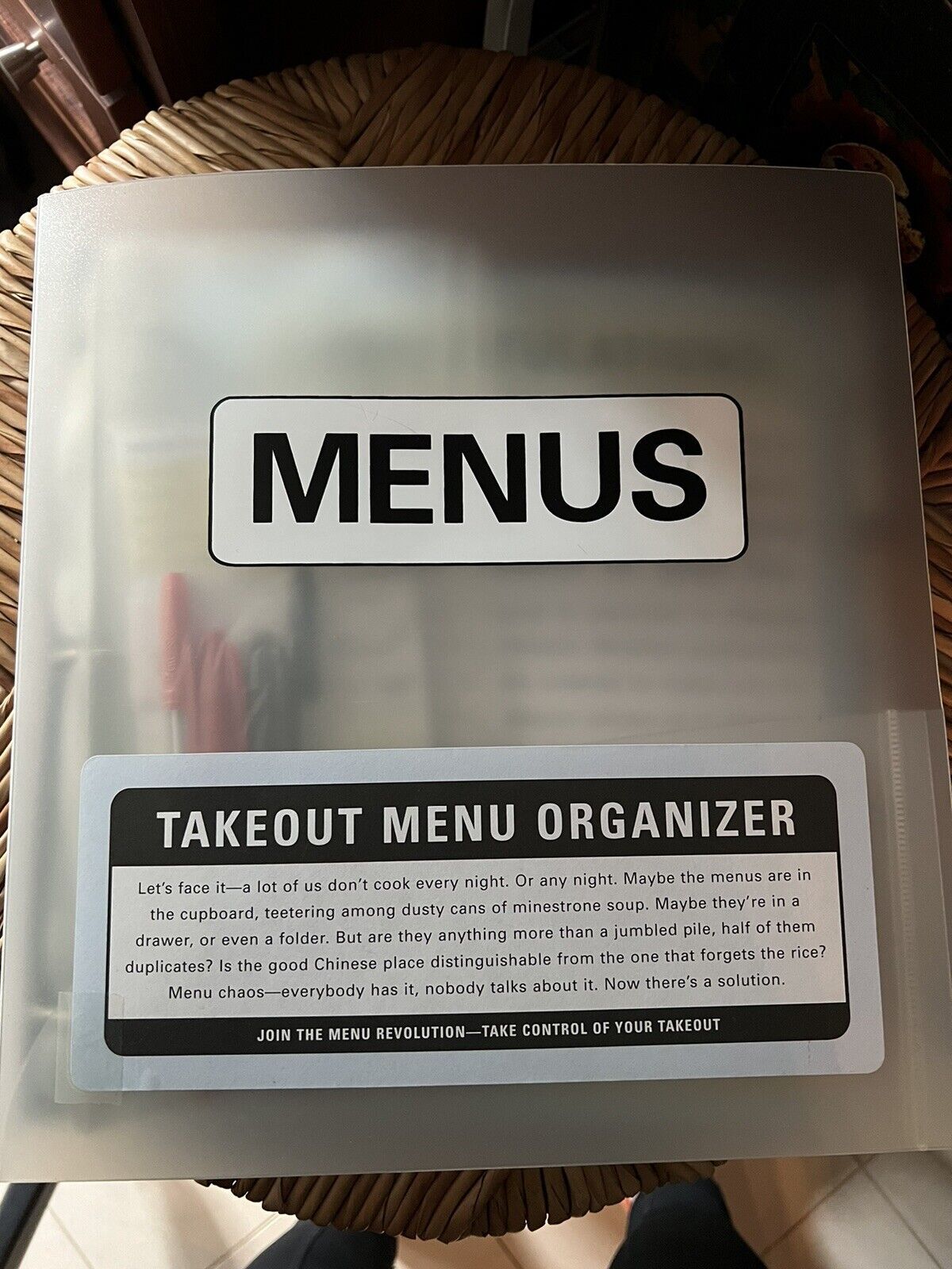 Uncommon Goods Take-Out Menu Organizer with Pens, Pockets and Sleeves for Menus - $19.99
