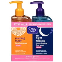Clean &amp; Clear 2-Pack Day and Night Face Cleanser Citrus Morning Burst Facial Cle - £31.43 GBP