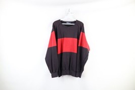 Vtg 90s Ralph Lauren Mens Large Faded Striped Color Block Crewneck Sweatshirt - £79.09 GBP