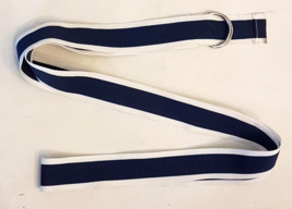 Fashion Belt plus size 26W up to 59&quot; waist Navy 1.25&quot; wide Silvertone D ... - $9.84