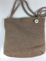 The Sak Tan Light Brown Crochet Shoulder Bag Handbag Purse Handmade - $29.89