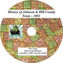 1892 - Johnson &amp; Hill County Texas Tx - History Genealogy Ancestry - Cd Dvd - £4.61 GBP