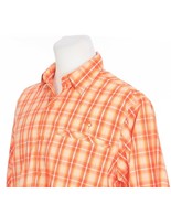 World Wide Sportsman Vented Orange White Plaid Fishing Hiking Shirt Mens... - £11.86 GBP