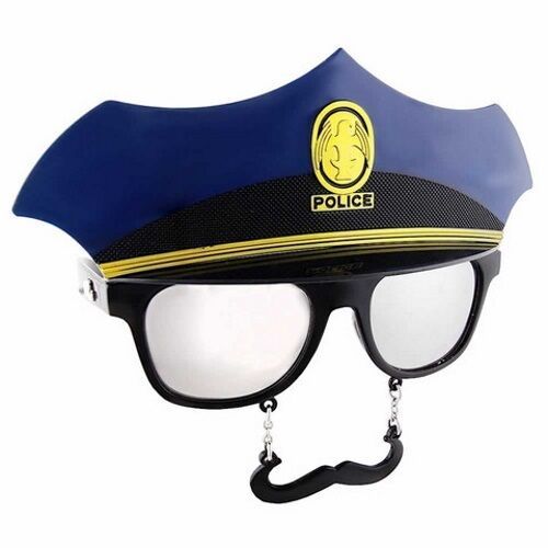 Shark Tank Sun Staches Police Officer Sunglasses Costume Halloween Glasses Cop - $20.99