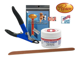 Resco Deluxe SMALL-MEDIUM Dog Nail Clipper SET-Styptic Powder,File,Extra Blade - £23.97 GBP