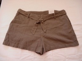 Women&#39;s Misses a.n.a. Tape Belted Twill Shorts Green Stone Size 30/10 NEW - £15.47 GBP