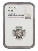 1913-S 10C NGC VF20 - £181.05 GBP
