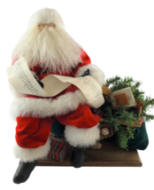 Sitting Santa Good list Bag of Toys Timeless Collectibles by Bouquet Enterprises - $59.44