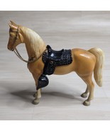 Vintage Breyer Palomino Tan Western Horse Saddle Reins Toy Plastic 8&quot; An... - $54.06 CAD
