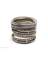 Amrita Singh Amila Silver 18 Piece Bangle Set Size 8 NEW $75 BBAS117 - $37.79