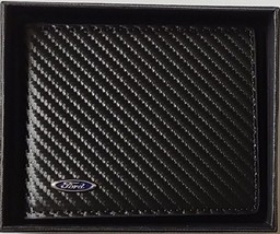 FORD WALLET 3d Metal Epoxy Shield  carbon Fiber Faux Leather. - £30.12 GBP