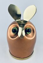 Vintage Coppercrate Guild Copper &amp; Brass Owl Bank w/Green Eyes MCM Decor... - $16.88