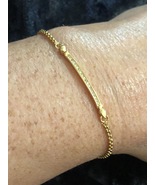 Gold Plated CZ Bar Bracelet - £19.62 GBP