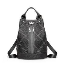 Women Soft Leather Black Backpack Genuine Leather Backpacks Girls Anti Theft Moc - £61.47 GBP