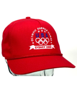 Olympic Summer Games USA Sydney 2000 Hat-Red-Leather Strapback-Rope Bill... - $18.70