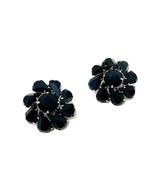 Vintage 1980’s Black Faceted Bead Cluster Button Style Classic Clip On E... - $246.56 MXN