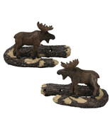 Set of 2 Rustic Western Bull Moose On Branch Drapery Curtain Holdback Ti... - $46.46 CAD