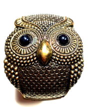 Vintage Gold Color Large Owl Hinged Bracelet - £21.64 GBP