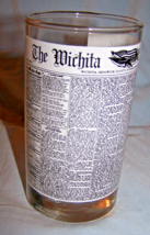3 Front Page Drinking Glasses-Wichita City Eagle,  Weekly Beacon, Cincin... - $466.46 MXN