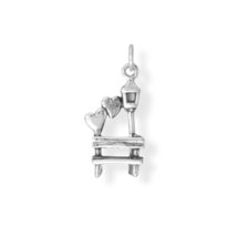 Sterling Silver Sweetheart Park Bench Charm for Charm Bracelet or Necklace - £18.36 GBP