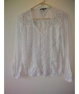 American Eagle Women White Long Sleeve Crochet Lace Pullover Top Size S/... - €12,03 EUR