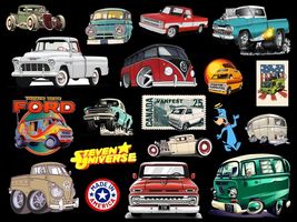 Vanfest  Retro Vans Trucks VW C-10 Van life 19 Pack B X 4 Pack - $35.59