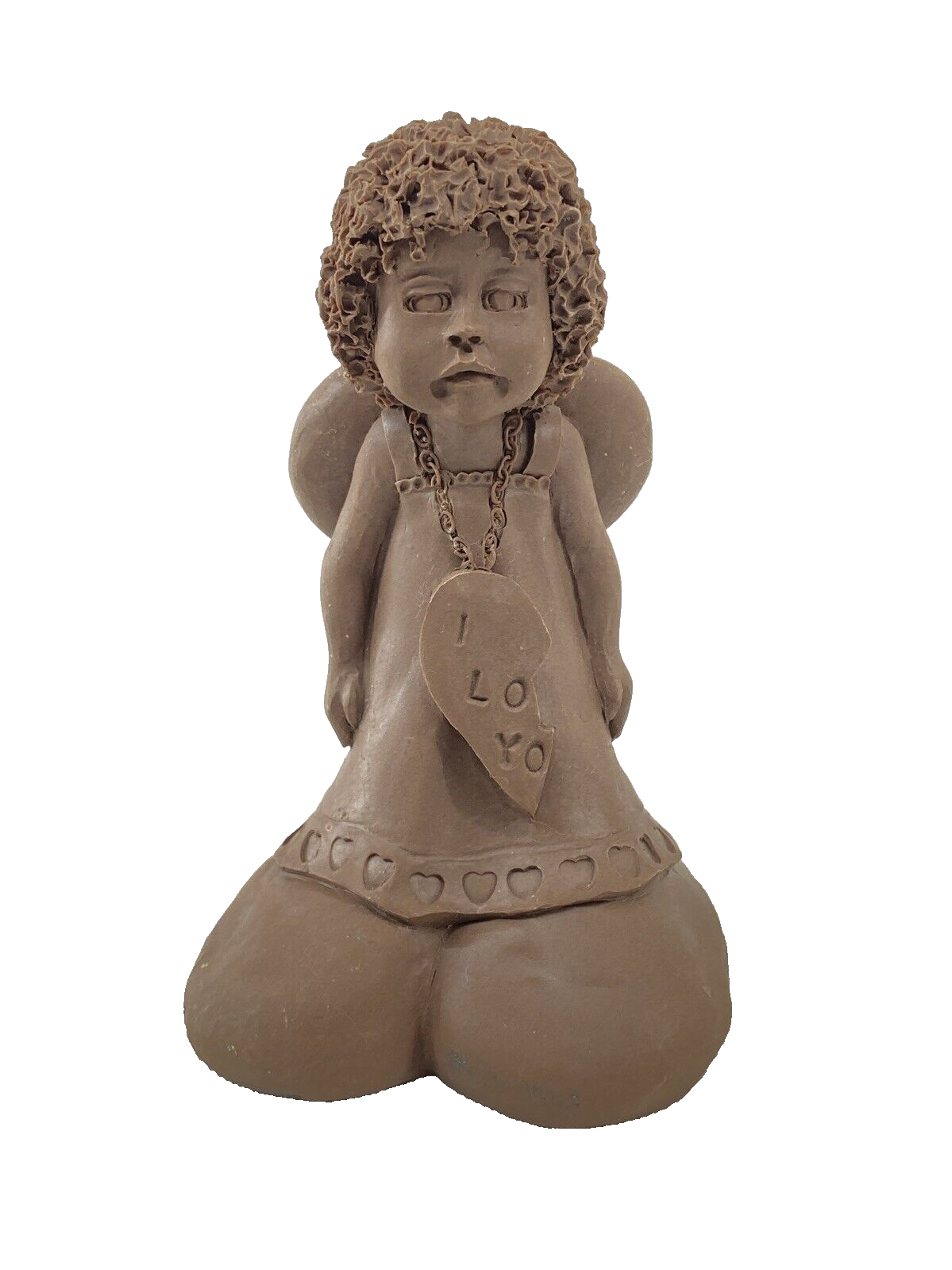 VTG Lil&#39; Sweet Hearts Small Native Sculpture TnT 1995 Angel Necklace Ado... - $11.39