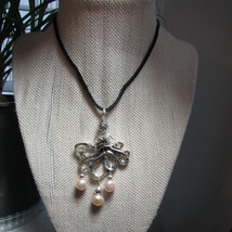 Octopus necklace - steampunk style  with real Pearls. - £19.30 GBP