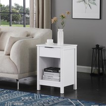 Retro White Modern 3-Tier Nightstand, End Table with Drawer - $77.99