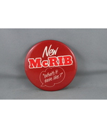 Vintage McDonalds Pin - New McRib What It Tastes Like - Celluloid PIn  - $19.00
