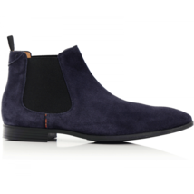 Men Navy Blue Suede Chelasea Jumper Slip On Real Leather High Ankle Boot US 7-16 - £122.87 GBP