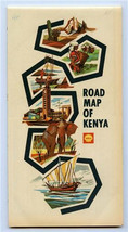 Shell Road Map of Kenya 1968 by George Philip and Son Coated Pages  - $37.62