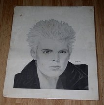 Billy Idol Poster Print Vintage 1986 Bradford John Salamon Charcoal - $164.99