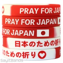 Pray for Japan Wristband Set - High Quality Silicone Bracelet Lot Japane... - £1.48 GBP+