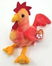 Strut The Rooster, 5 Errors, Rare Retired 1996 Beanie Baby PVC Pellets Mint Tag - £11.93 GBP