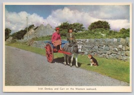 Irish Donkey And Cart On The Western Seaboard Ireland Vintage Postcard - £10.85 GBP